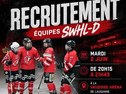 SWHL D – Session de recrutement au Lausanne HC Féminin début juin